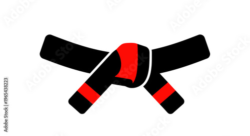 Martial Arts Black Belt with Red Stripe - Symbol of Achievement and Discipline