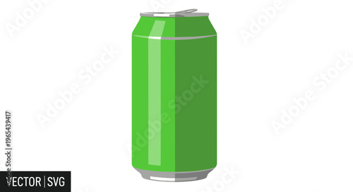 Green Soda Can Vector Illustration