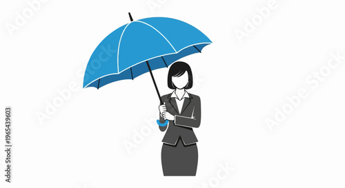 Professional woman with umbrella