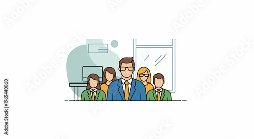 Diverse group of professionals in office setting