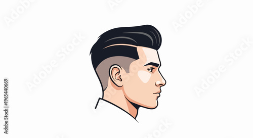 Stylized profile of a man with a modern fade haircut