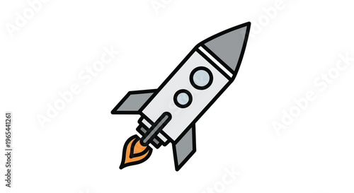Rocket, Space, Launch, Icon, Vector, Illustration, Spacecraft, Exploration