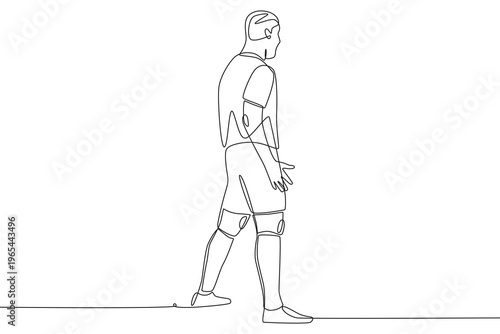 Goal celebration concept one-line drawing