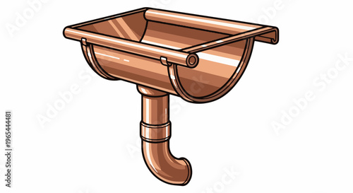 Copper gutter and downspout system for rainwater collection