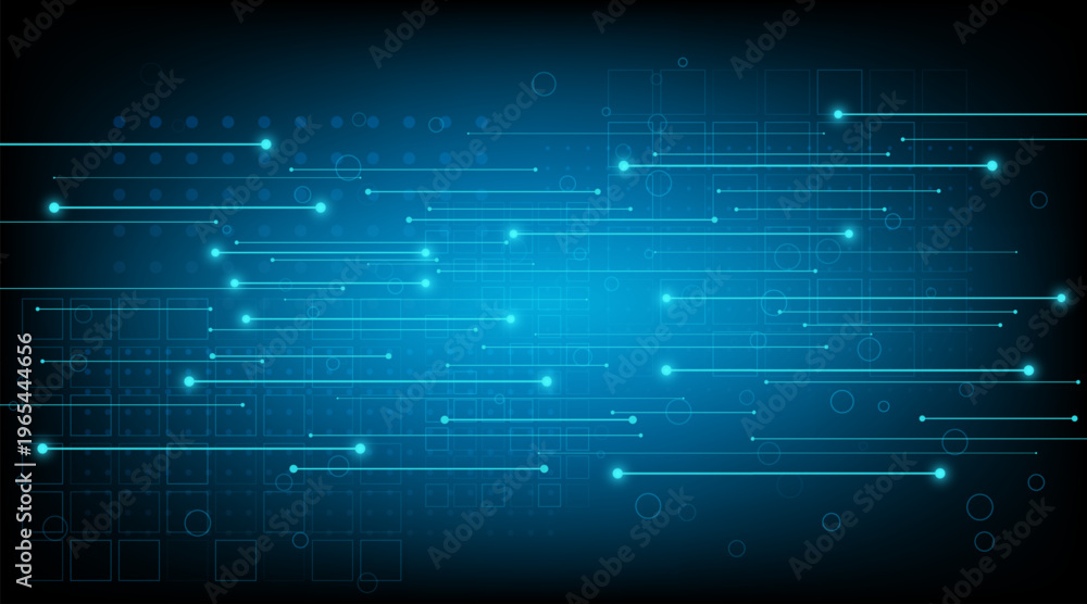 Obraz premium Straight lines of digital information transmission. Connection methods for transmitting digital information on a blue background. Sketch for use in creative work.