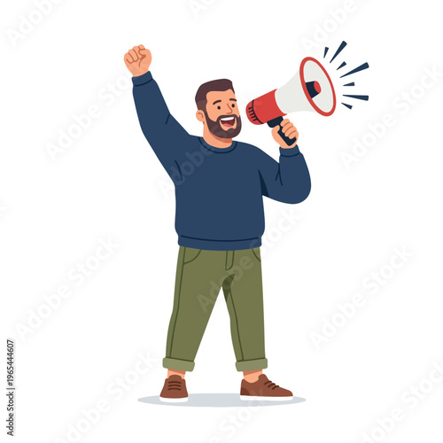 vector someone giving notification with megaphone 4