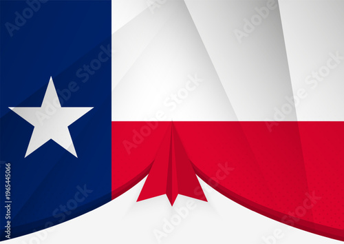 Texas Flag with Abstract Paper Airplane Design, National Flag in a geometric folded paper style.
