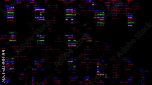 Signal Disturbance Broken Monitor, Screen TV Glitch Error,  VHS static noise glitch overlay, LCD pixels macro video