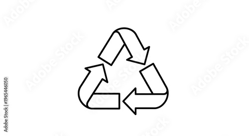 Recycling symbol simple design depicting environmental conservation