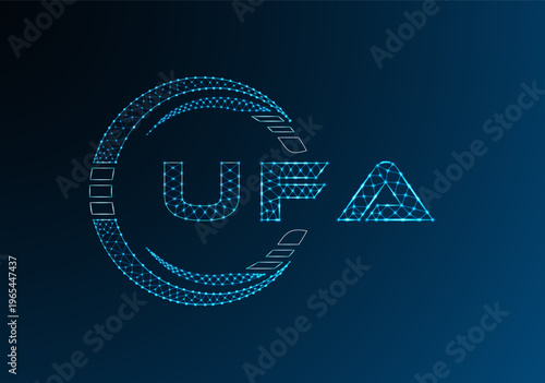 Photos UFA low poly letter logo vector design