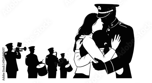 Soldier Returns Home to Lover, Band Plays On