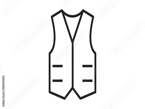 Simple line drawing of a sleeveless waistcoat
