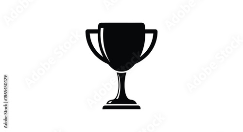 A striking black silhouette depicts a classic trophy with elegant handles and a sturdy base silhouette high quality