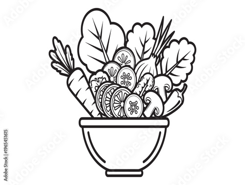 A bowl of fresh vegetables and fruits