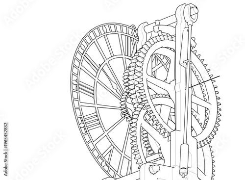 clock graphic symbol 3d illustration	
