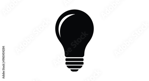 A simple black representation of a lightbulb against a clean white background a stark silhouette high quality professional