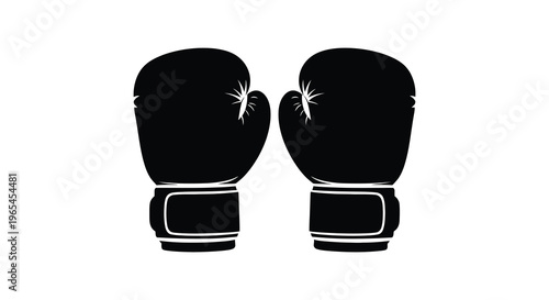 A striking image of two black boxing gloves facing forward showcasing a bold minimalist silhouette high quality professional
