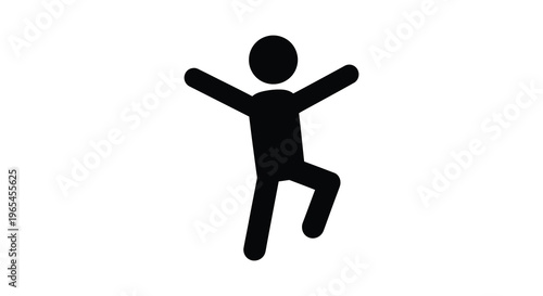 A joyful depiction of a person leaping with arms outstretched in a dynamic pose a striking silhouette
