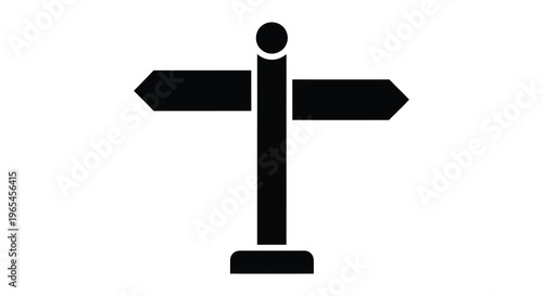 A stark black signpost with arrows pointing in multiple directions presented as a silhouette high quality professional detailed