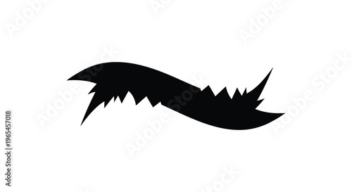 A striking abstract black shape resembling a stylized wave or fin presented as a silhouette high quality professional