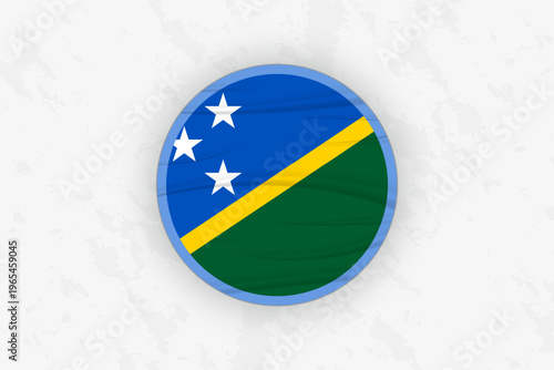 Solomon Islands Flag Circular Sticker Design, National Pride Decal.