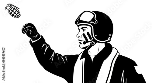 Soldier throwing grenade, military action, war, combat, danger, army, soldier, weapon, explosion