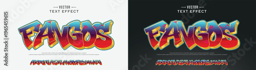 Fangos Graffiti font. Capital letters, numbers and glyps alphabet.