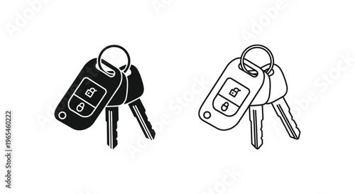 Car keys and remote Vector