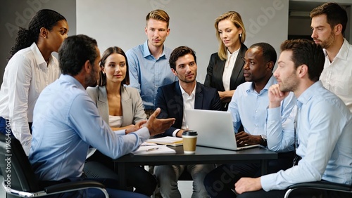 Team collaboration meeting office space business discussion modern environment group dynamics