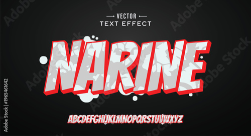  Narine Graffiti font. Capital letters, numbers and glyps alphabet.