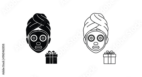 Spa day gift sets facial treatments Vector