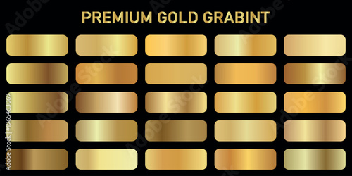 Gold gradients vector. Gold metal, gold vector, gold gradient.