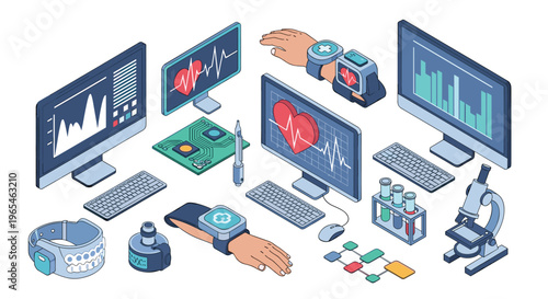 Modern Medical Technology Innovations Allow Scientists to Analyze Health Data, Offering Opportunities for Treatment Research and Diagnosis, Using Scientific Computing and Wearable.