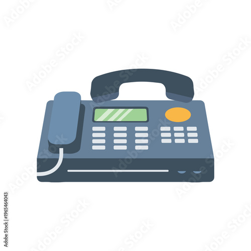 landline telephone vector illustration with keypad and display
