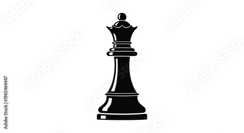 A striking black silhouette of a chess queen showcasing regal design and intricate detailing silhouette high quality professional
