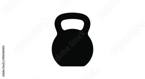A stark black silhouette of a kettlebell a popular weight used in fitness and strength training silhouette