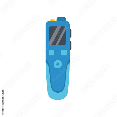blue digital multimeter vector illustration, flat design