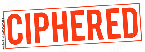 Billede på lærred Large red CIPHERED text stamp on transparent background