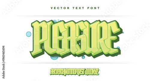 Plersure Graffiti font. Capital letters, numbers and glyps alphabet.