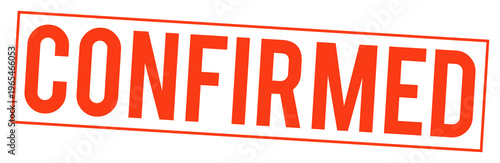 Large red confirmed stamp on transparent background