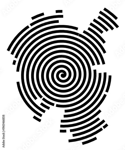 Symbol Map of the city Königslutter am Elm (Niedersachsen, Germany) showing the city with a black spiral line