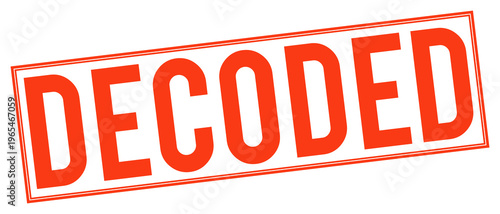 Slika na platnu Red decoded stamp text on transparent background