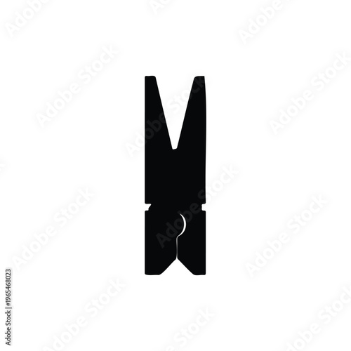 Cloth peg silhouette icon vector illustration.
