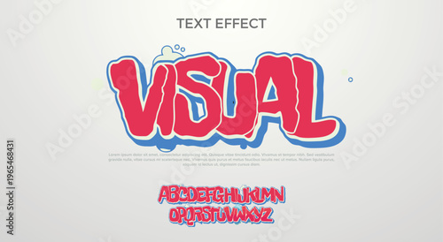 Visual Graffiti font. Capital letters, numbers and glyps alphabet.