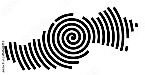 Symbol Map of the city Rosendahl (Nordrhein-Westfalen, Germany) showing the city with a black spiral line