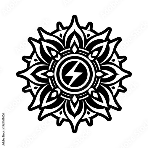 A glyph style icon of inner energy symbol