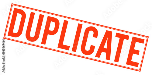 Canvas Print Red duplicate stamp mark on transparent background