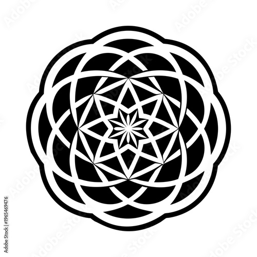 Mystical geometry icon in glyph style