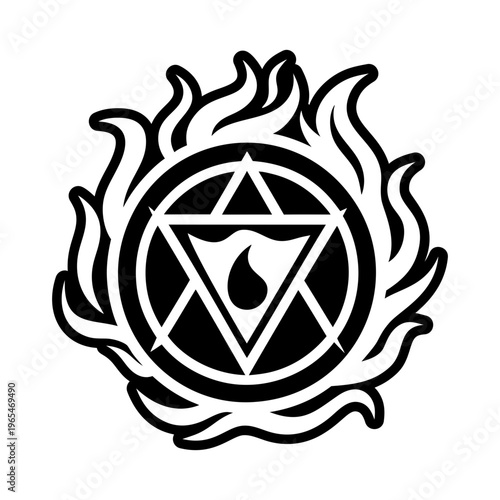 Fire chakra symbol icon in solid style