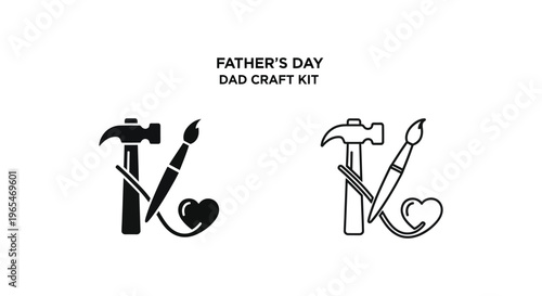 Fathers day dad craft kit Vector